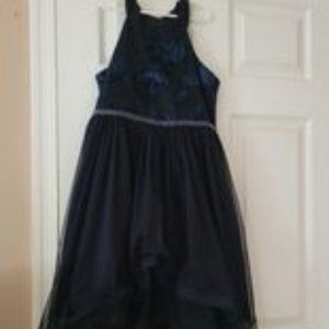 Girls Navy Blue HI/LO Dress Sz14